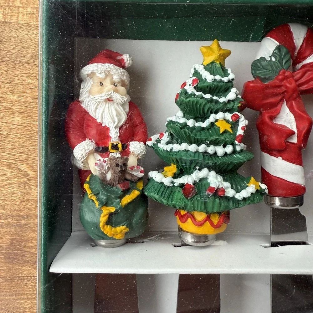 Vintage Christmas Spreaders Stainless Steel Blade Set Of 4 Boston Warehouse 1994